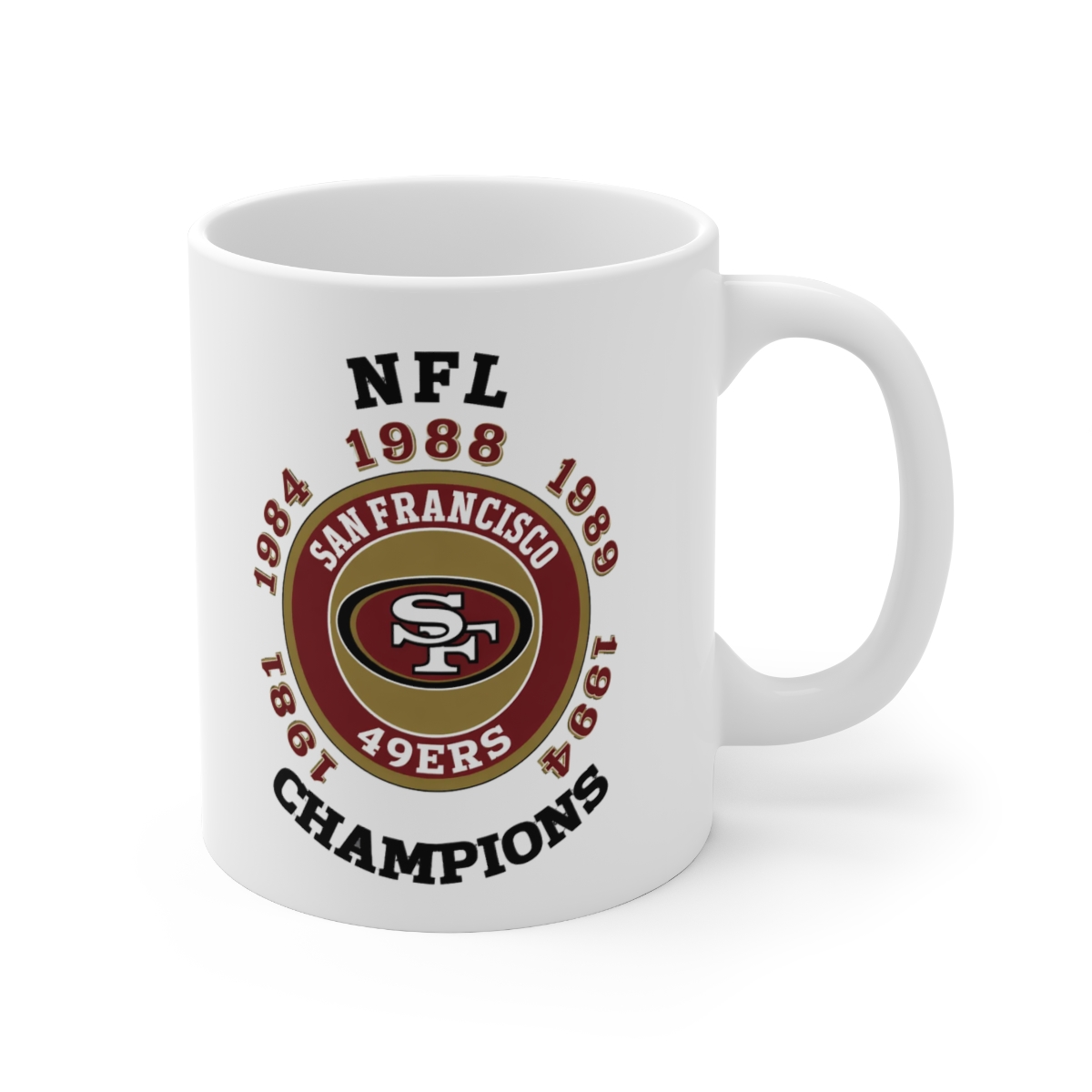 San Francisco 49ers Champions Mug - NFL Glory Years Coffee Cup - Official mugs merchandise