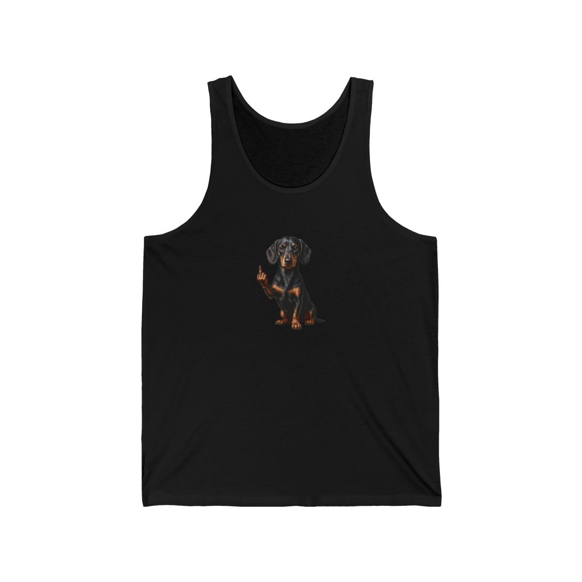 Sassy Dachshund Flipping the Bird Tank Top - Official tank-tops merchandise