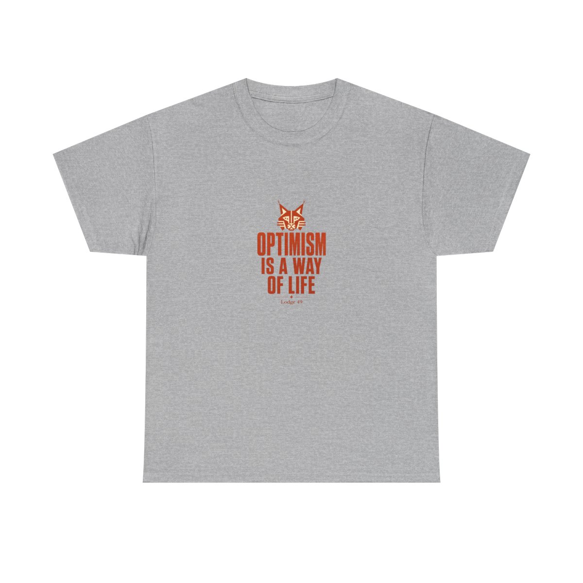 Lodge 49 "Optimism is a way of life" Unisex Tee - alternate angle 2, merchandise