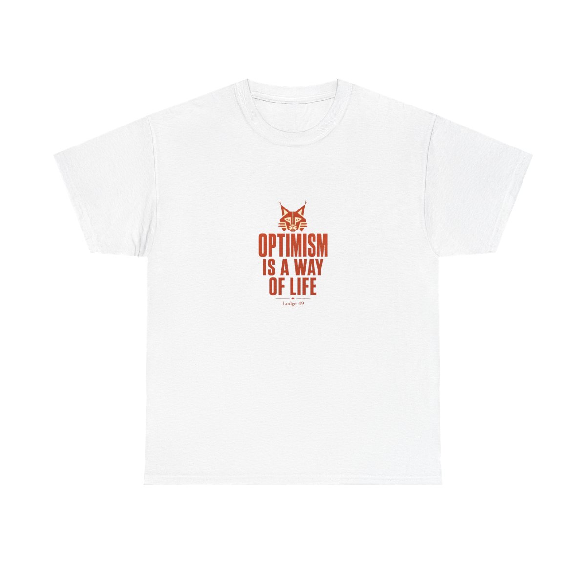 Lodge 49 "Optimism is a way of life" Unisex Tee - alternate angle 4, merchandise