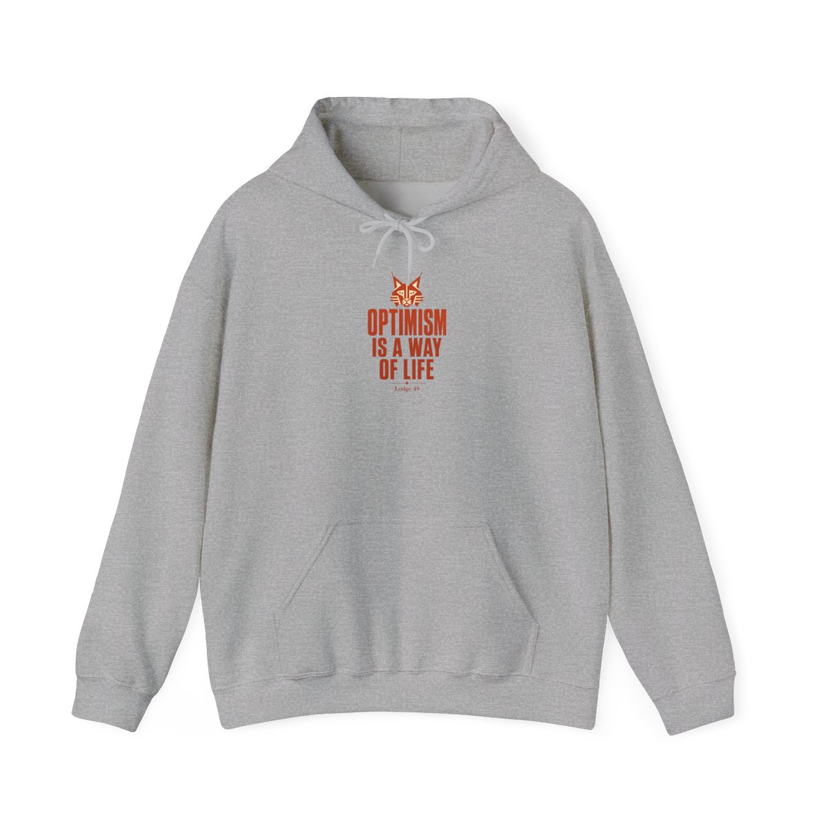 Lodge 49 "Optimism is a way of life" Hoodie - alternate angle 2, merchandise