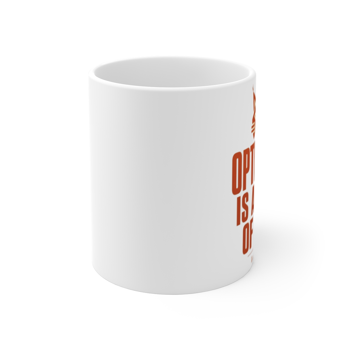 Lodge 49 "Optimism is a way of life" White Mug - alternate angle 1, merchandise